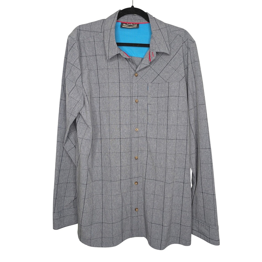 Avalanche Outdoor Supply Co Mens Large Blue Plaid Long Sleeve Hiking Shirt L